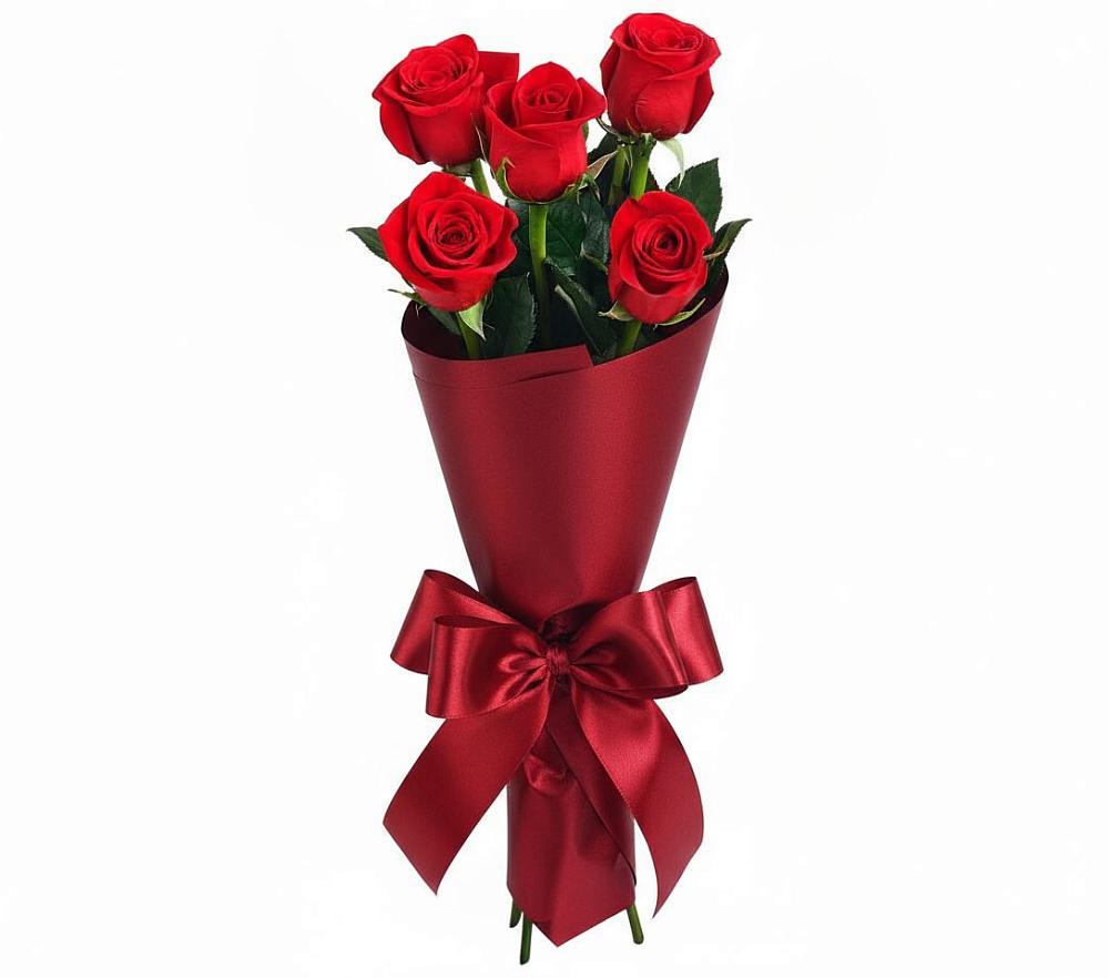 Букет 5 Красных роз Эдлесс Лав в Елизаветинском