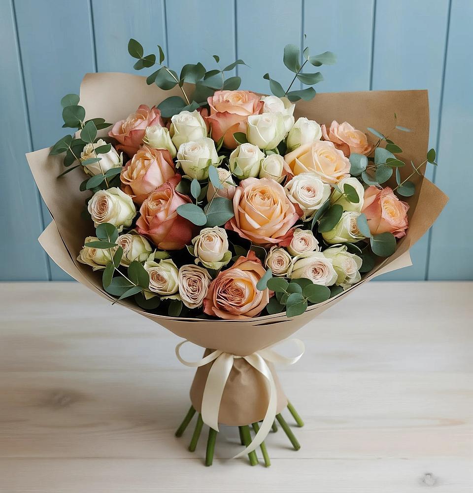 Букет цветов из: Альстромерии и Розы в Елизаветинском