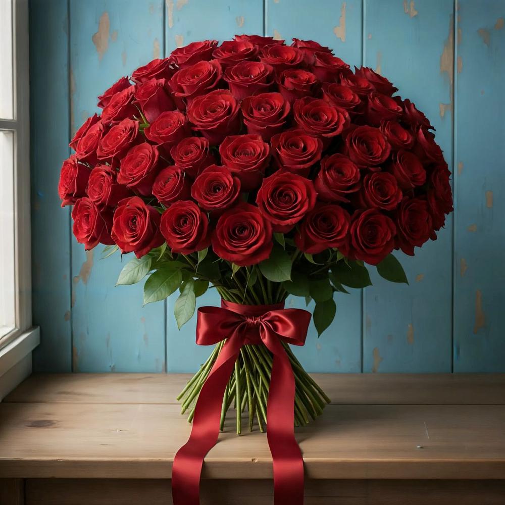 Букет Красные розы Блэк Меджик в Елизаветинском