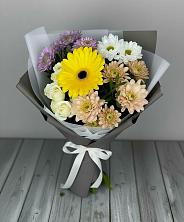 Букет цветов из:  Розы, Герберы и Хризантемы в Елизаветинском