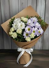 Букет цветов из:  Хризантемы и Розы в Елизаветинском