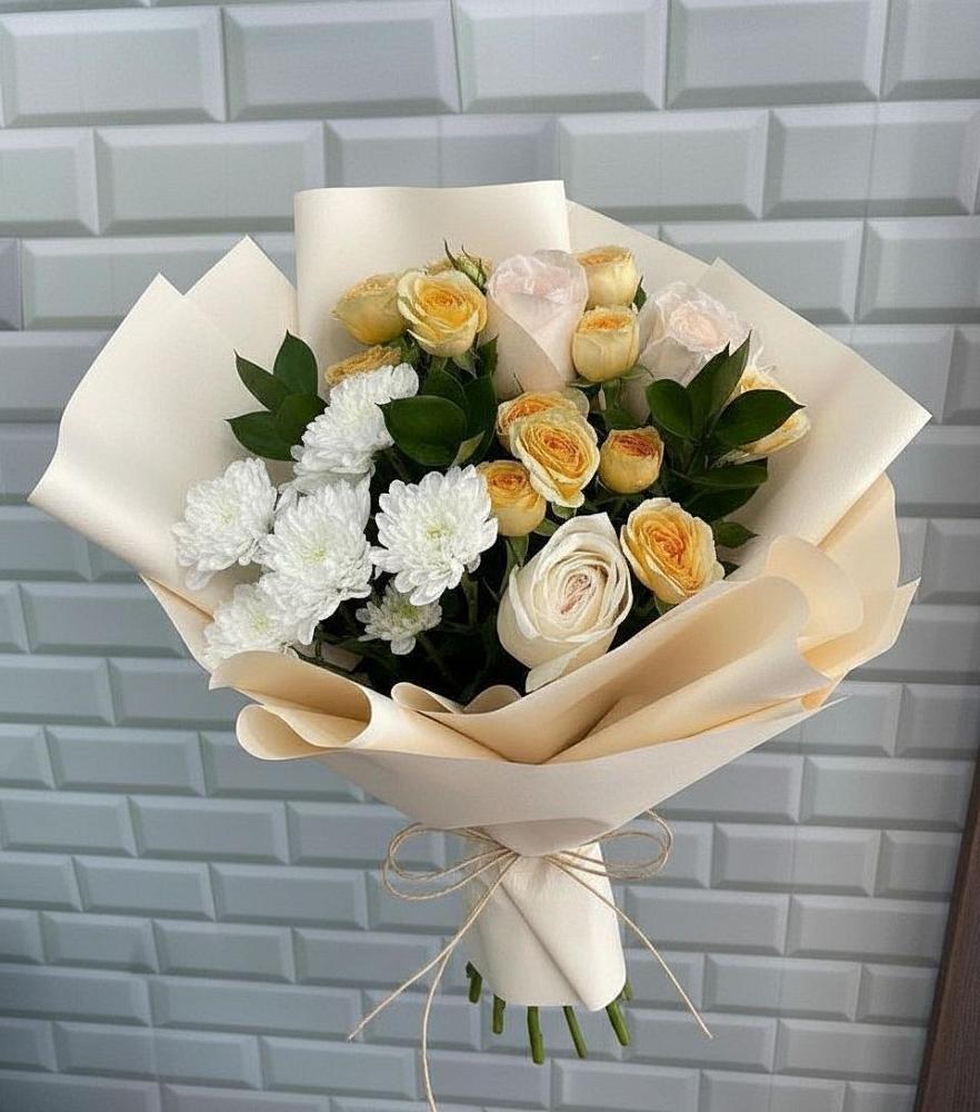 Букет цветов из: Розы и Хризантемы в Елизаветинском