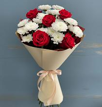 Букет цветов из:  Розы и Хризантемы в Елизаветинском