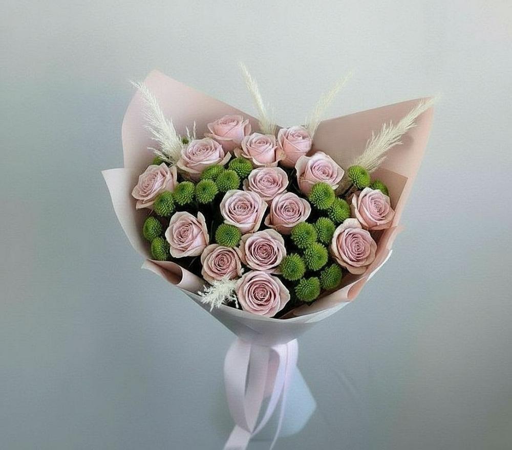 Букет цветов из: Розы и Хризантемы в Елизаветинском