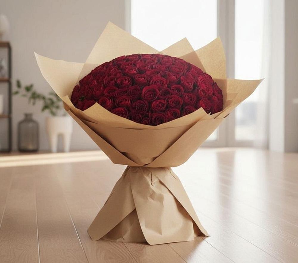 Букет 101 Красная роза в Елизаветинском