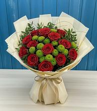 Букет цветов из:  Розы и Хризантемы в Елизаветинском