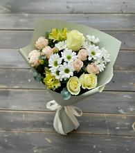 Букет цветов из:  Альстромерии, Розы и Хризантемы в Елизаветинском
