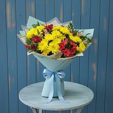 Букет цветов из:  Альстромерии и Хризантемы в Елизаветинском