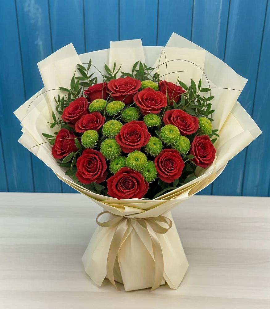 Букет цветов из: Розы и Хризантемы в Елизаветинском