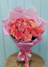 Букет 15 Розовых роз Равель в Елизаветинском